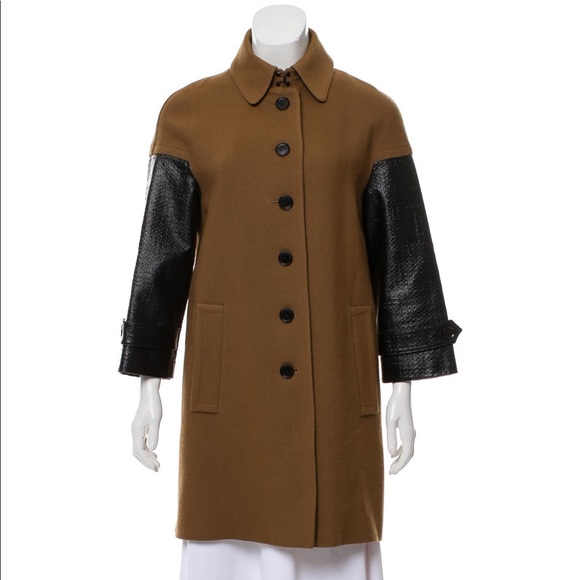 Burberry black and brown wool coat.